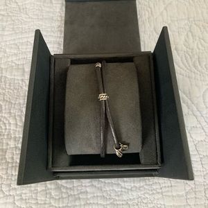 David Yurman Leather and Silver Bracelet in Box